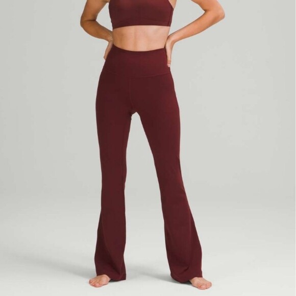 Lululemon NWT Groove Pant Flare Super High-Rise Nulu Red Merlot Size 6 lycra - Picture 1 of 5